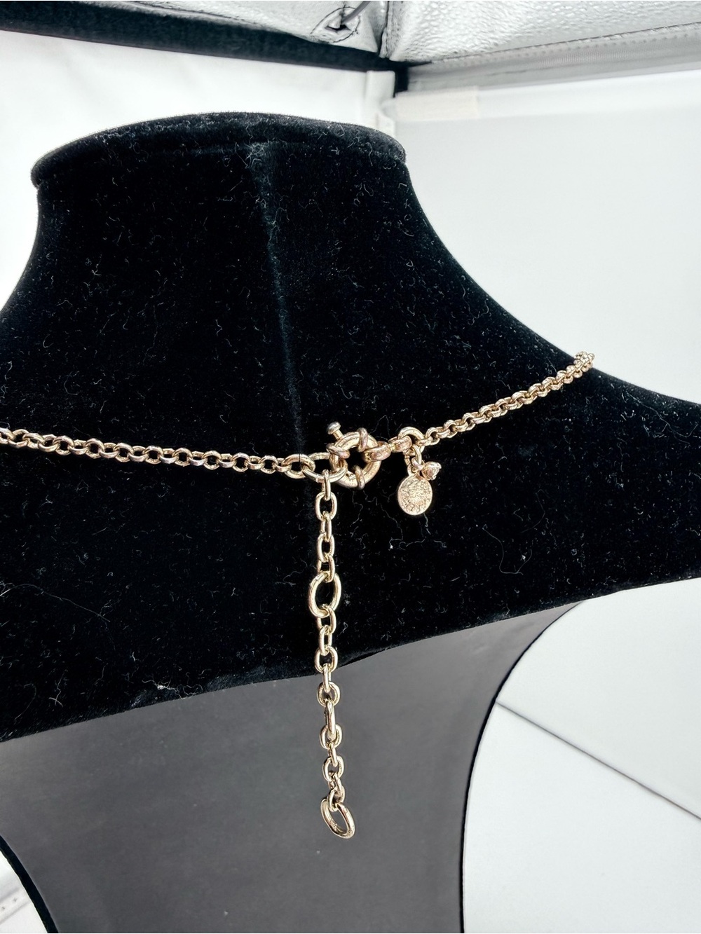 J. Crew Gold Chain Statement Necklace with Coral Red Beads - Picture 4 of 9